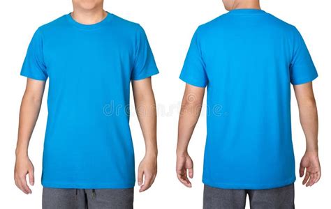 Plain Light Blue T Shirt Front And Back