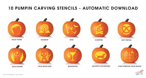 10 Pumpkin Carving Stencils 2020 Downloadable PDF Pumpkin | Etsy