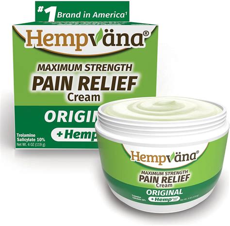 Amazon.com: Hempvana Original Pain Relief Cream, Maximum Strength, 4 Oz ...