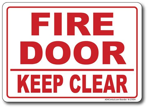 Fire Door Keep Clear Sign