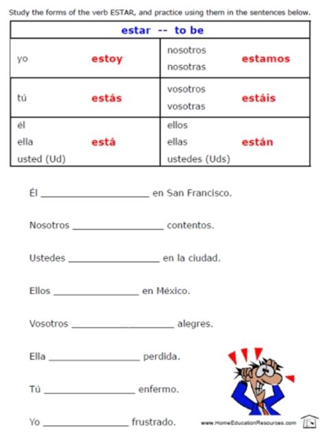 Spanish Ser, Estar, & Adjectives Worksheets | eBooks | Education