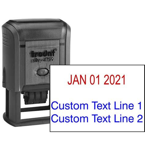 Self-Inking Date Stamp with Custom Text | Corp Connect