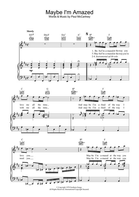 Maybe I'm Amazed | Sheet Music Direct