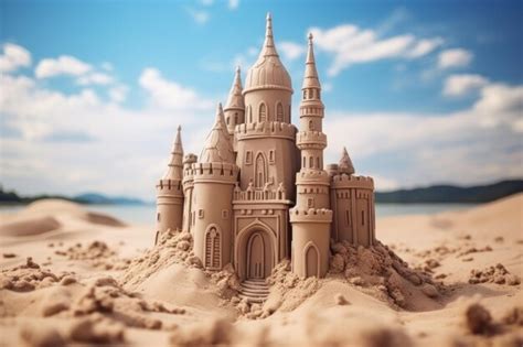 Premium Photo | Building a sand castle