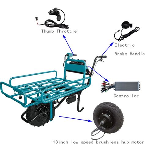 Electric Wheelbarrow Gear Motor Kit 24V36V48V DC Brushless Power ...