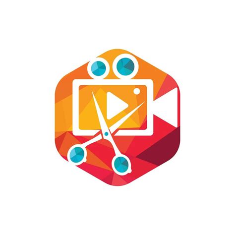 Movie film editor vector logo design. Video editing logo concept ...