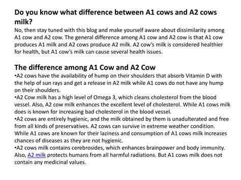 PPT - A1 Vs A2 Cows milk:What is the Difference and Benefits| GFO ...