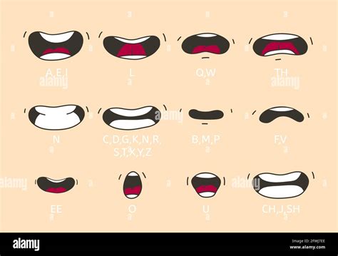 Cartoon talking mouth and lips expressions. Talking mouths lips for ...