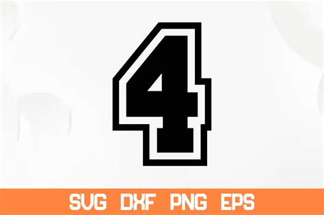 Jersey Number 4 Svg Graphic by sadiqul7383 · Creative Fabrica