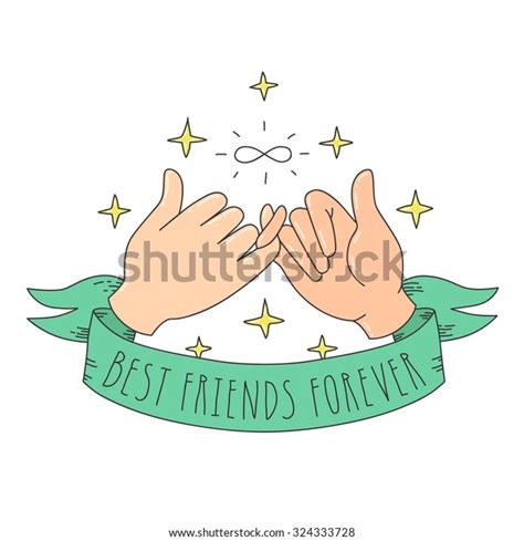 Best Friends Forever Cartoon Style Little Stock Vector (Royalty Free ...