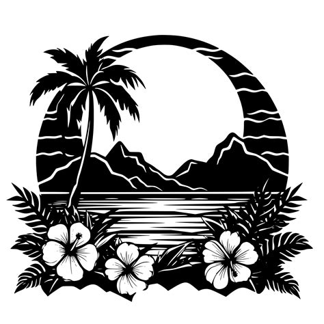 Instant Download Tropical Mountain Sunset SVG File for Cricut ...