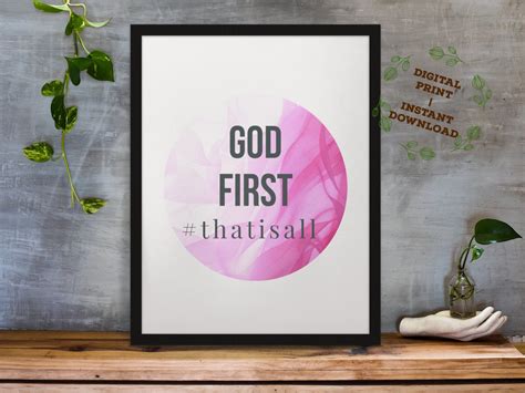 God First Printable Wall Art / INSTANT Download/motivational Quote ...