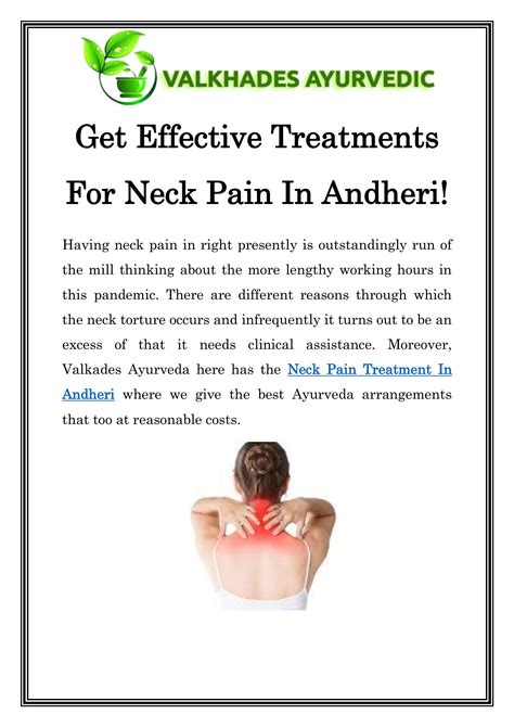 Neck Pain Treatment In Andheri Call-9967055599 by Valkhades Ayurvedic ...