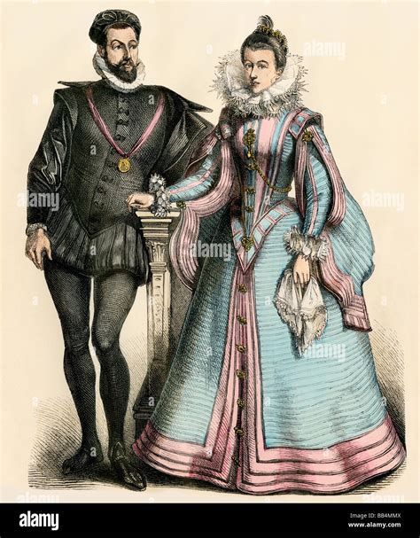 French court fashion of the 16th century Stock Photo: 24075658 - Alamy