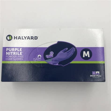 HALYARD 55082 Purple Nitrile Powder-Free Exam Gloves, Med. (100/Box ...