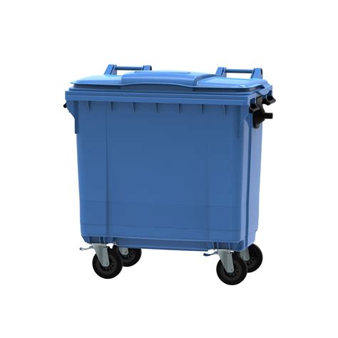 Blue Wheelie Bin Polyethylene 770 Litre Wheeled Recycling Waste Bin