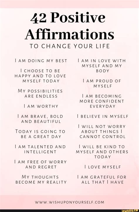 Printable Positive Affirmations Worksheets