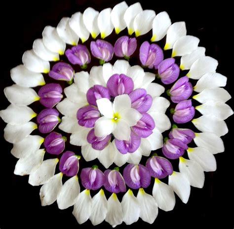 Pin by kowsalya saras on kolam | Flower decorations diy, Flower rangoli ...