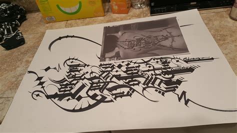 Back tattoo design progress :) Lorem ipsum filler text. : calligraffiti