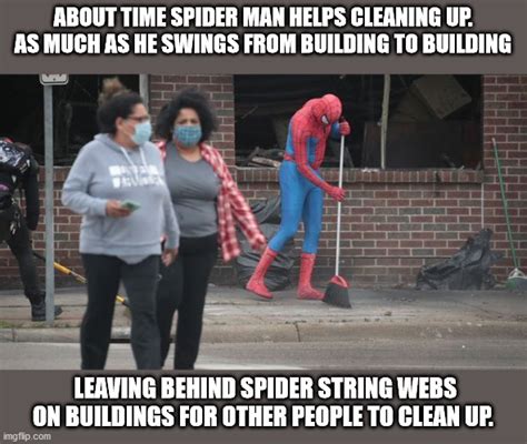 Spiderman cleaning - Imgflip