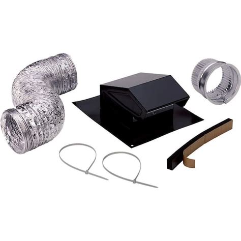 Broan-NuTone 3 in. to 4 in. Roof Vent Kit for Round Duct Steel in Black ...