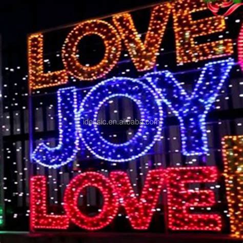 Outdoor Large Merry Christmas Rope Light Sign Lighted Words For Holiday ...