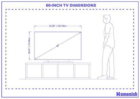 60-Inch TV Dimensions and Guidelines (with 3 Drawings) - Homenish