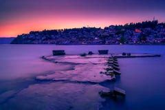 A View Of A Ohrid Lake At Sunset Stock Photo - Image of natural ...