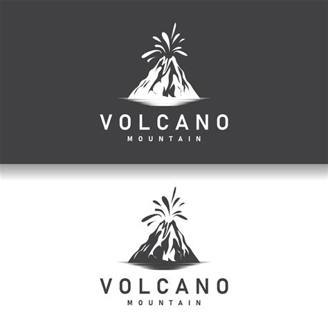 Volcano logo illustration silhouette design volcano mountain erupting ...