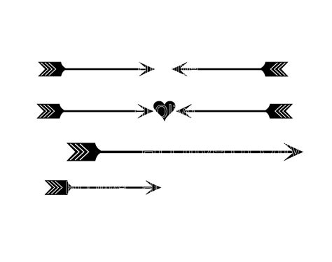 ARROW HEART CLIPART BLACK AND WHITE FOR SILHOUETTE - 71px Image #18