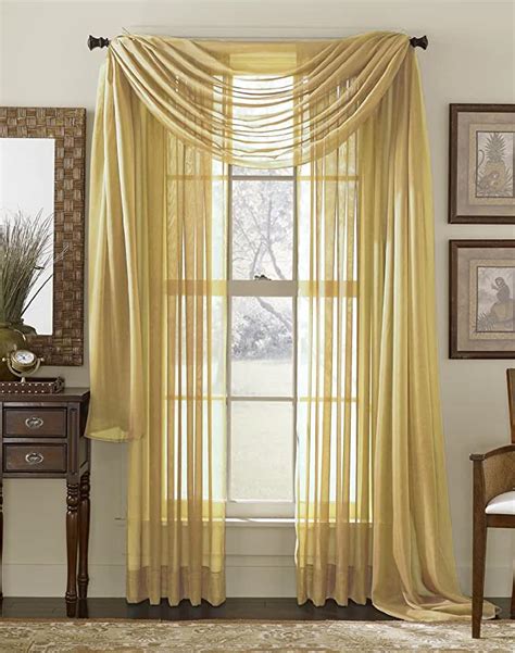 Amazon.com: sheer curtains 84 inches long gold