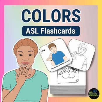 ASL Sign Language Flashcards - Colors by ASL Teaching Resources | TpT