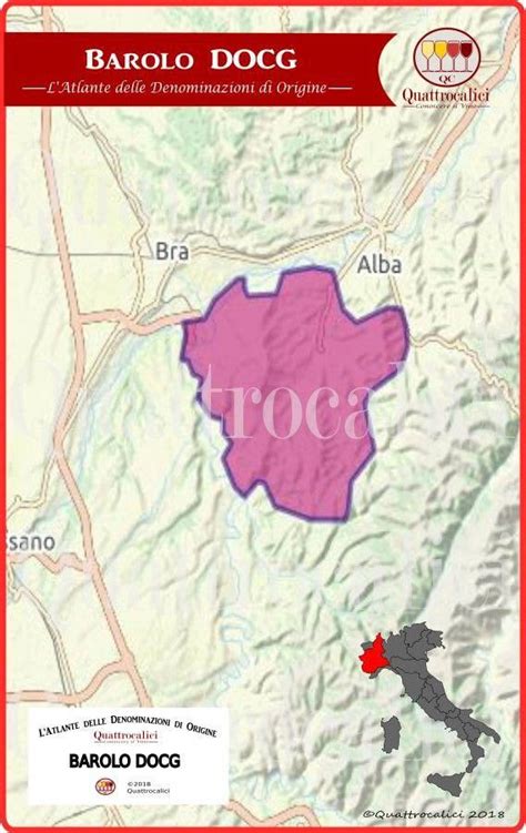 Map of Barolo DOCG Italian Protected Denomination of Origin. All ...