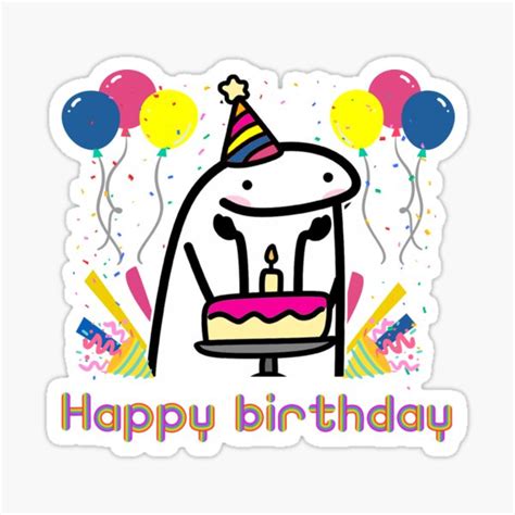 "flork happy birthday" Sticker for Sale by UTOPIAXD | Redbubble