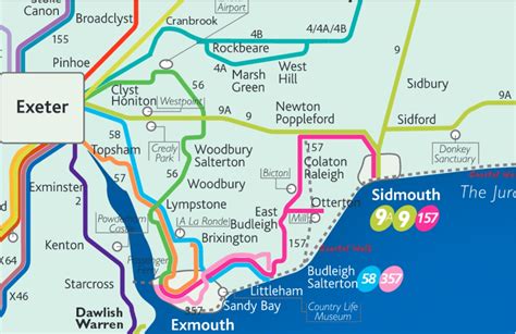 bus map for sidmouth