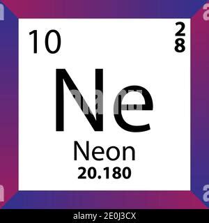 Ne Neon Chemical Element Periodic Table. Single vector illustration ...