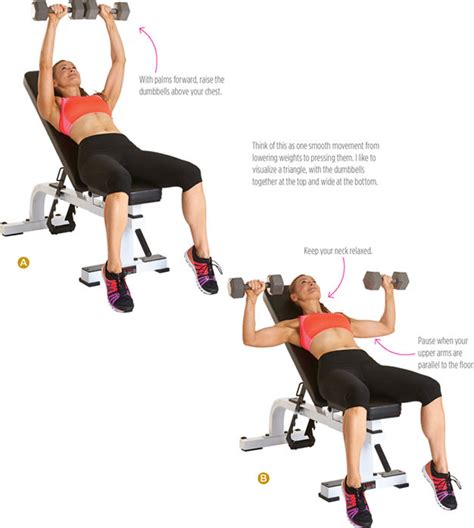 women's health: women's health - INCLINE DUMBBELL PRESS