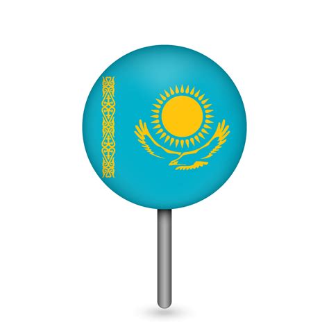 Map pointer with contry Kazakhstan. Kazakhstan flag. Vector ...