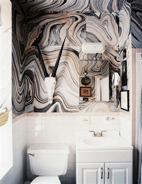 marbled paper as wallpaper! | Marble bathroom designs, Bathroom design ...