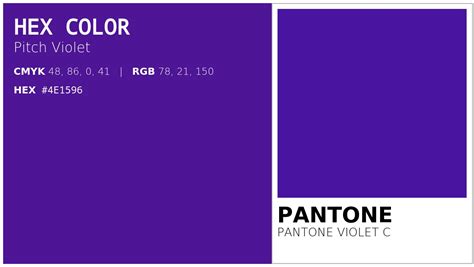 HEX #4E1596 to PMS Code PANTONE Violet C Conversion chart (PMS Solid ...