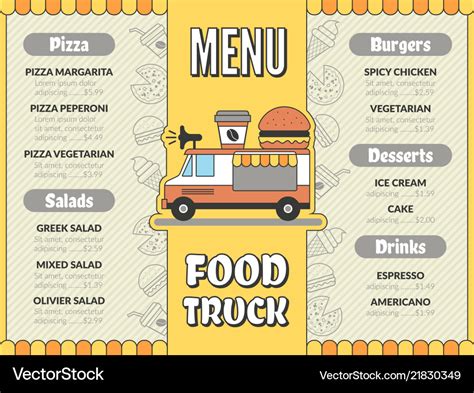 Food Truck Menu Examples