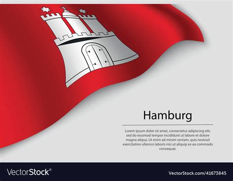 Wave flag of hamburg is a state germany banner Vector Image