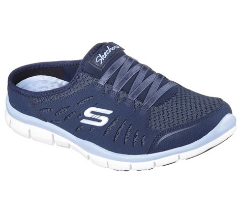 Skechers Women's No Limits Navy/Sky Blue Slip-On Athletic Shoe