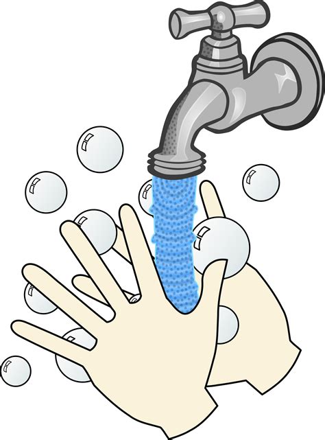 Washing your hands with soap and water vector clipart image - Free ...