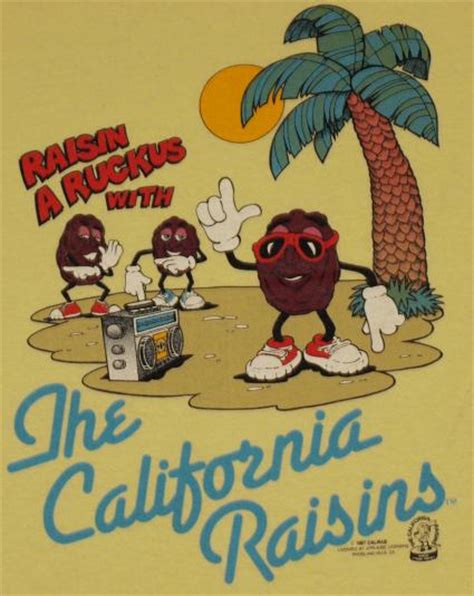 Vintage 1980s California Raisins Yellow T-shirt 1987