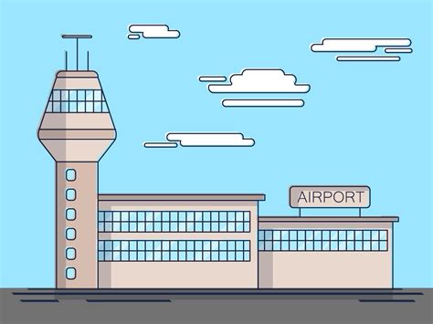 Ilustración Simple Aeropuerto - Descargar Vector