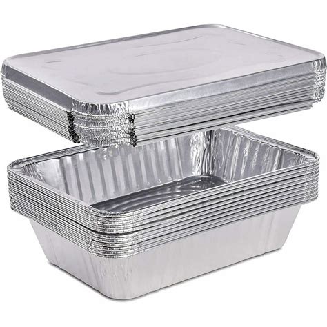 5 Lb Loaf Aluminum Disposable Pan with Aluminum Lid For Baking 10-100 ...