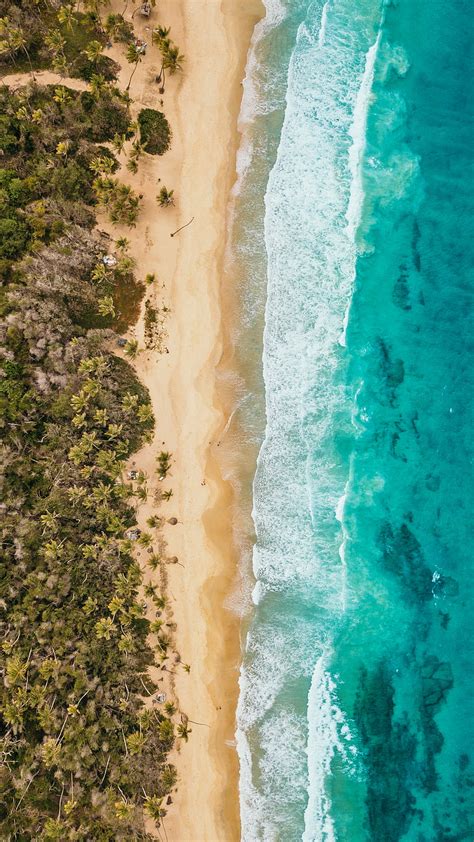 Aerial view of blue beach and island, HD phone wallpaper | Peakpx