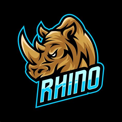 Rhino head mascot esport logo template, Rhino logo design vector ...