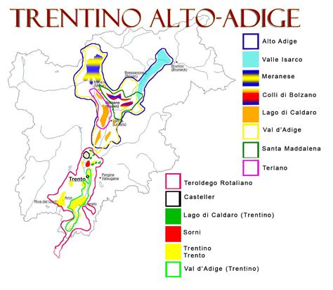 Trentino Alto Adige wine areas | Wine map, Wine tasting guide, Wine region